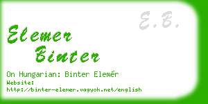 elemer binter business card